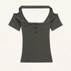 トップス Vintage courreges top Courreges Vintage Logo Embroidered T-shirt Short Sleeve Top